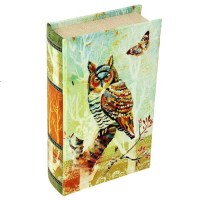 Сейф книга «Цветная сова» обтянута кожей купить в Минске +375447651009