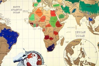 Скретч карта мира на английском языке в тубусе купить Минск