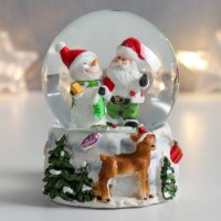 Снежный шар «Дед Мороз и снеговик» Минск