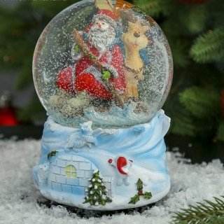Снежный шар «Дед Мороз с медведями» музыкальный купить в Минске +375447651009