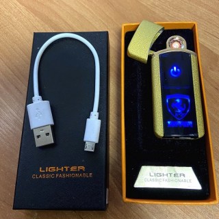 Зажигалка электронная USB «Ferrari» золотистая матовая Минск +375447651009